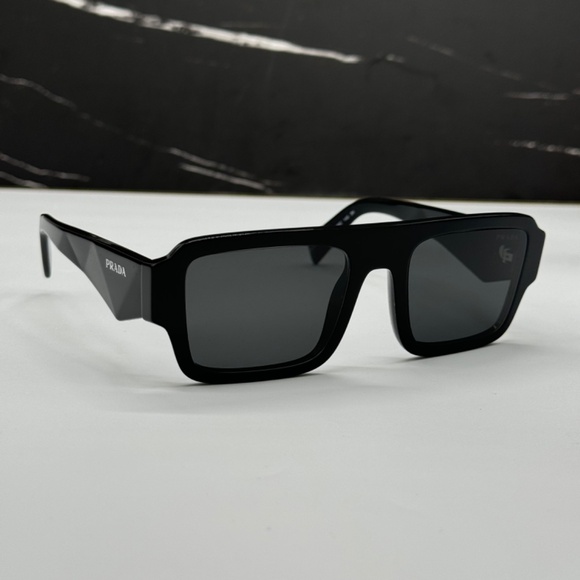 NEW PR A05S 16K08Z PRADA BLACK GREY SQUARE SPR A05 16K08Z UNISEX SUNGLASSES - Picture 8 of 11